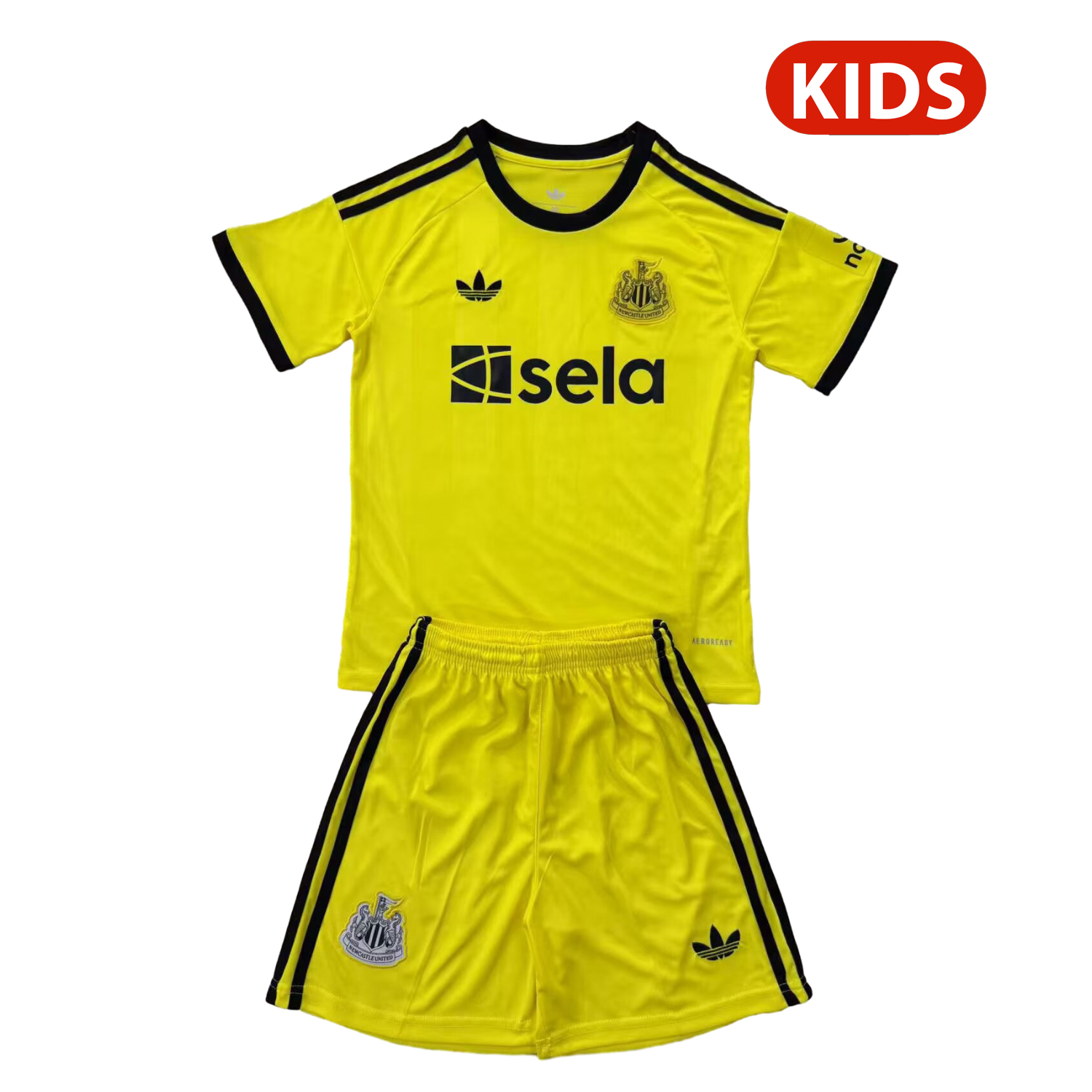 TKH-turbokithub-Newcastle United 25-26 Yellow Goalkeeper Kids Kit