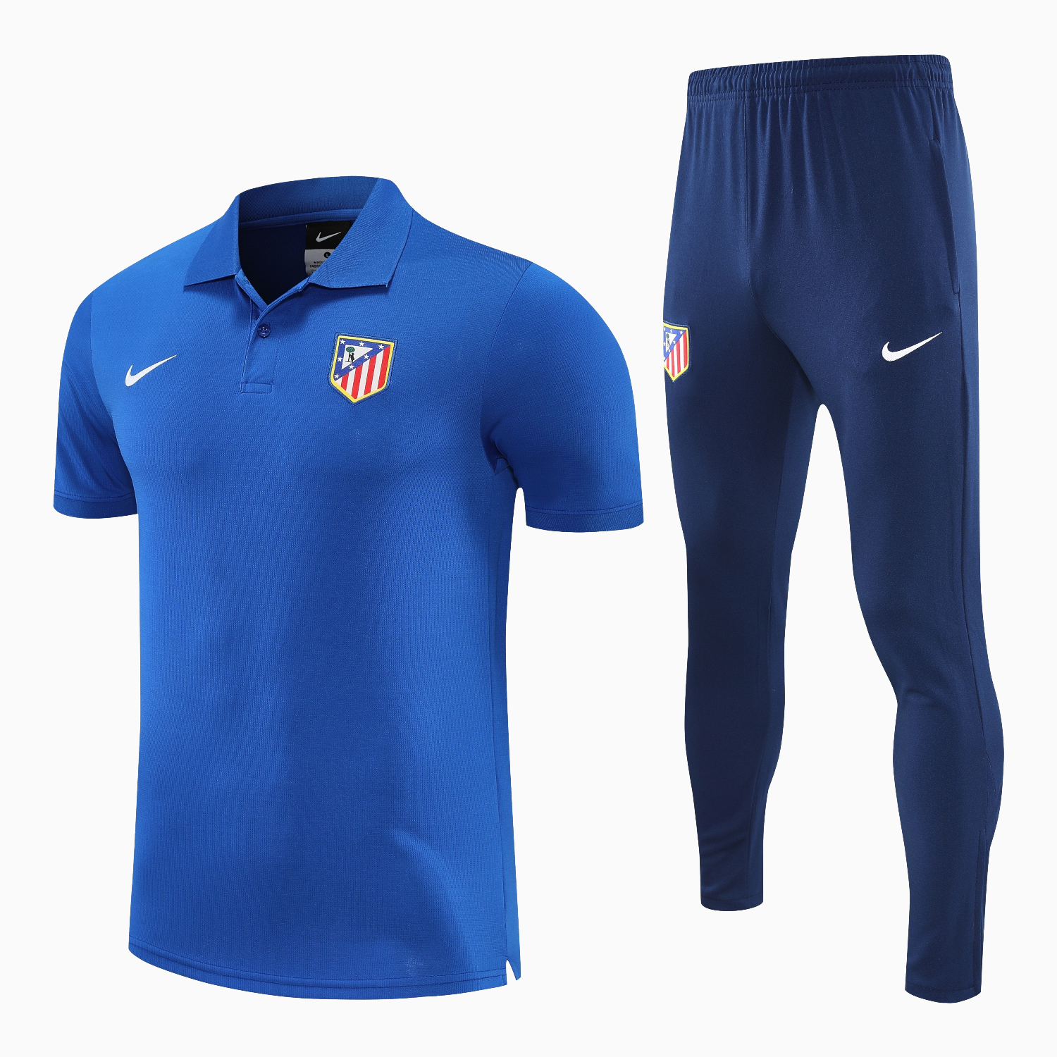 TKH-turbokithub-Atletico Madrid 25-26 POLO Short-Sleeve Training Set - Ocean Blue Top & Deep Blue Pants