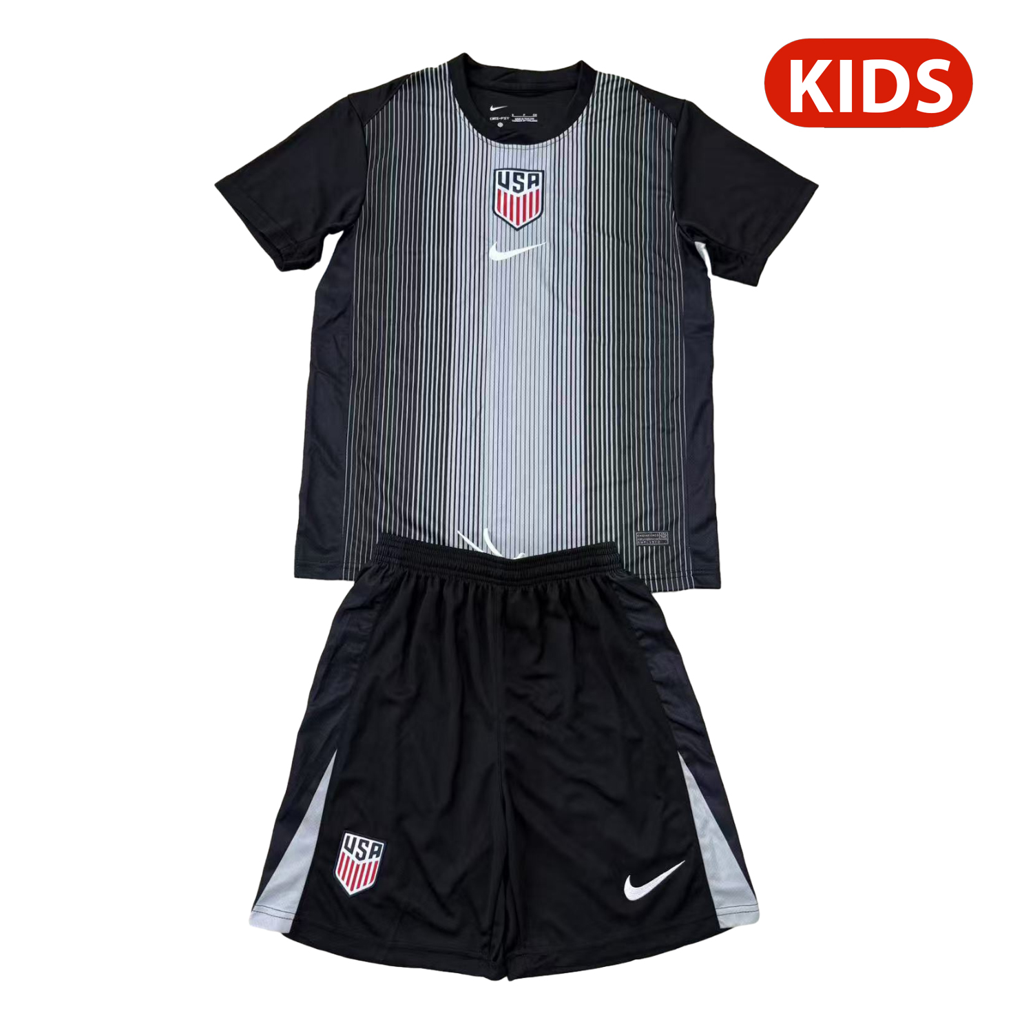 TKH-turbokithub-United States USA 25-26 Black Goalkeeper Kids Kit