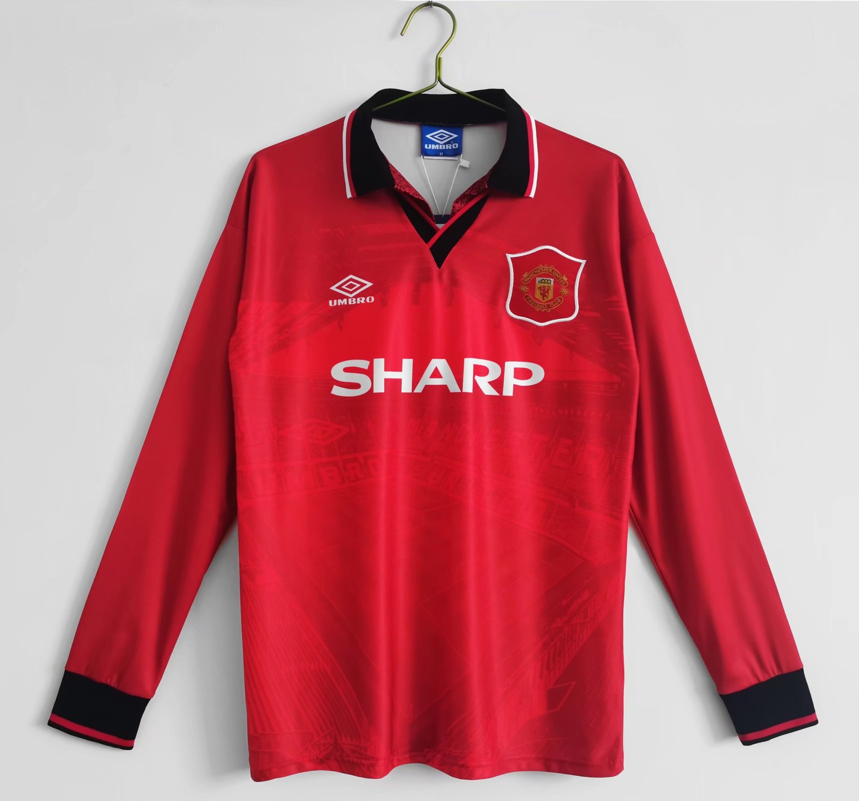 TKH-turbokithub-Retro Manchester United 94-96 Home Long Sleeve Jersey