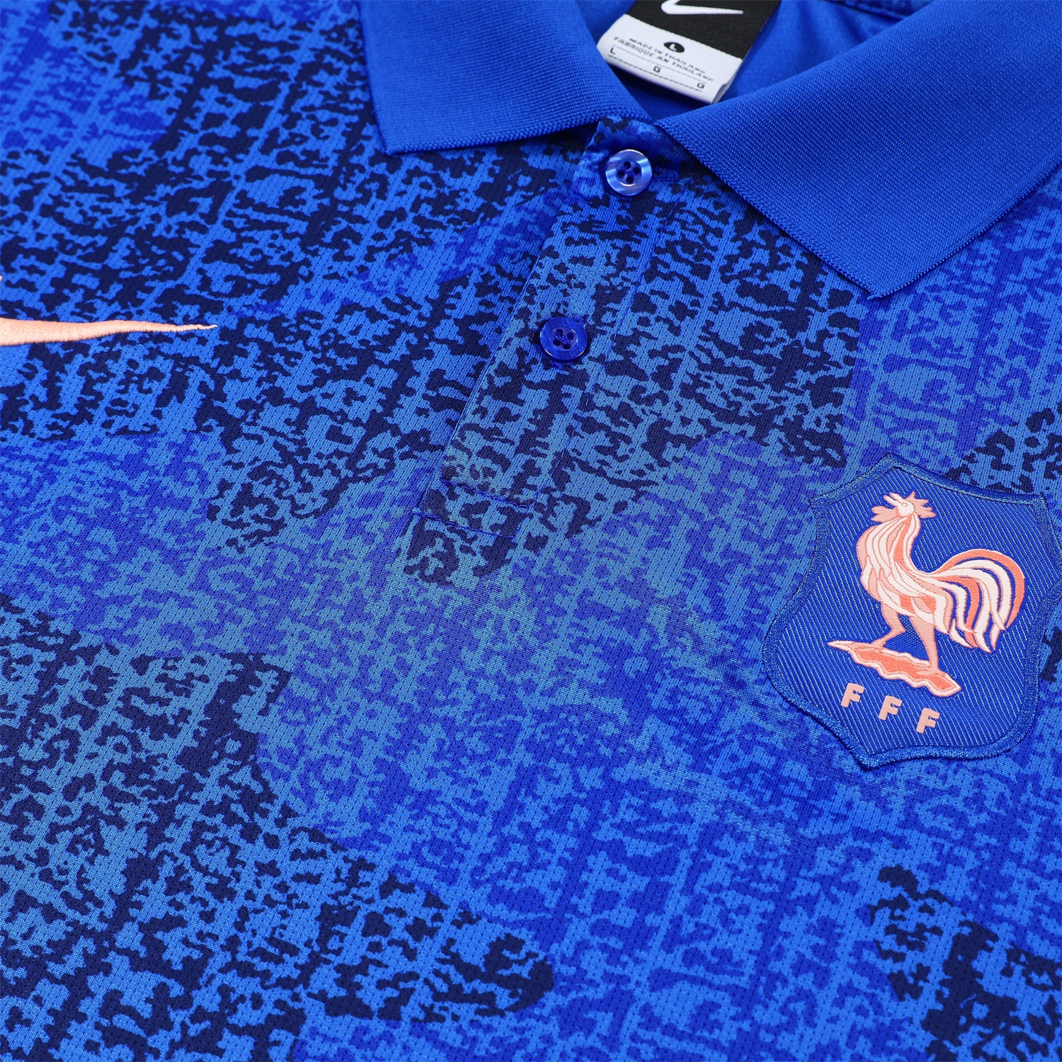 TKH-turbokithub-France 25-26 POLO Short-Sleeve Training Set - Ocean Blue Top and Dark Blue Pants