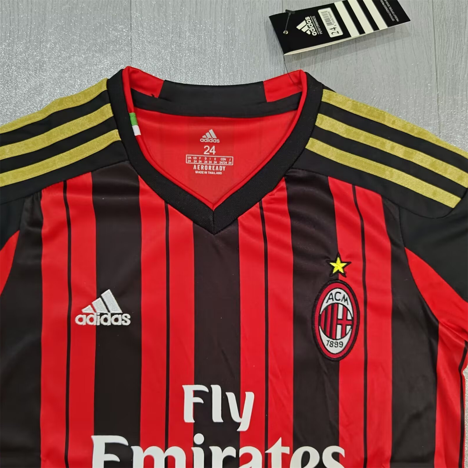 TKH-turbokithub-Retro AC Milan 2013-14 Home Kids Kit