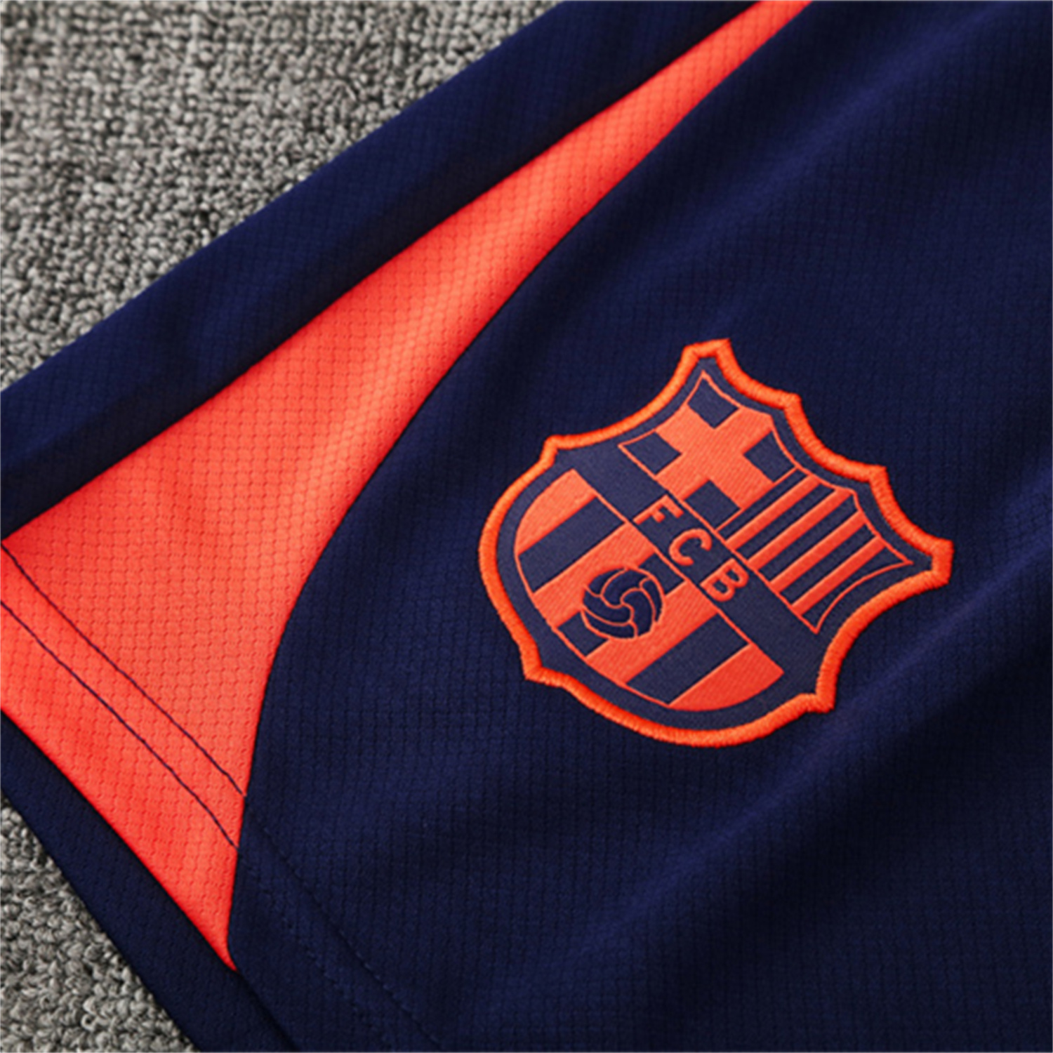 TKH-turbokithub-Barcelona 25-26 Short-Sleeve Training Set - Orange Top Royal Blue Sponsor& Royal Blue Shorts