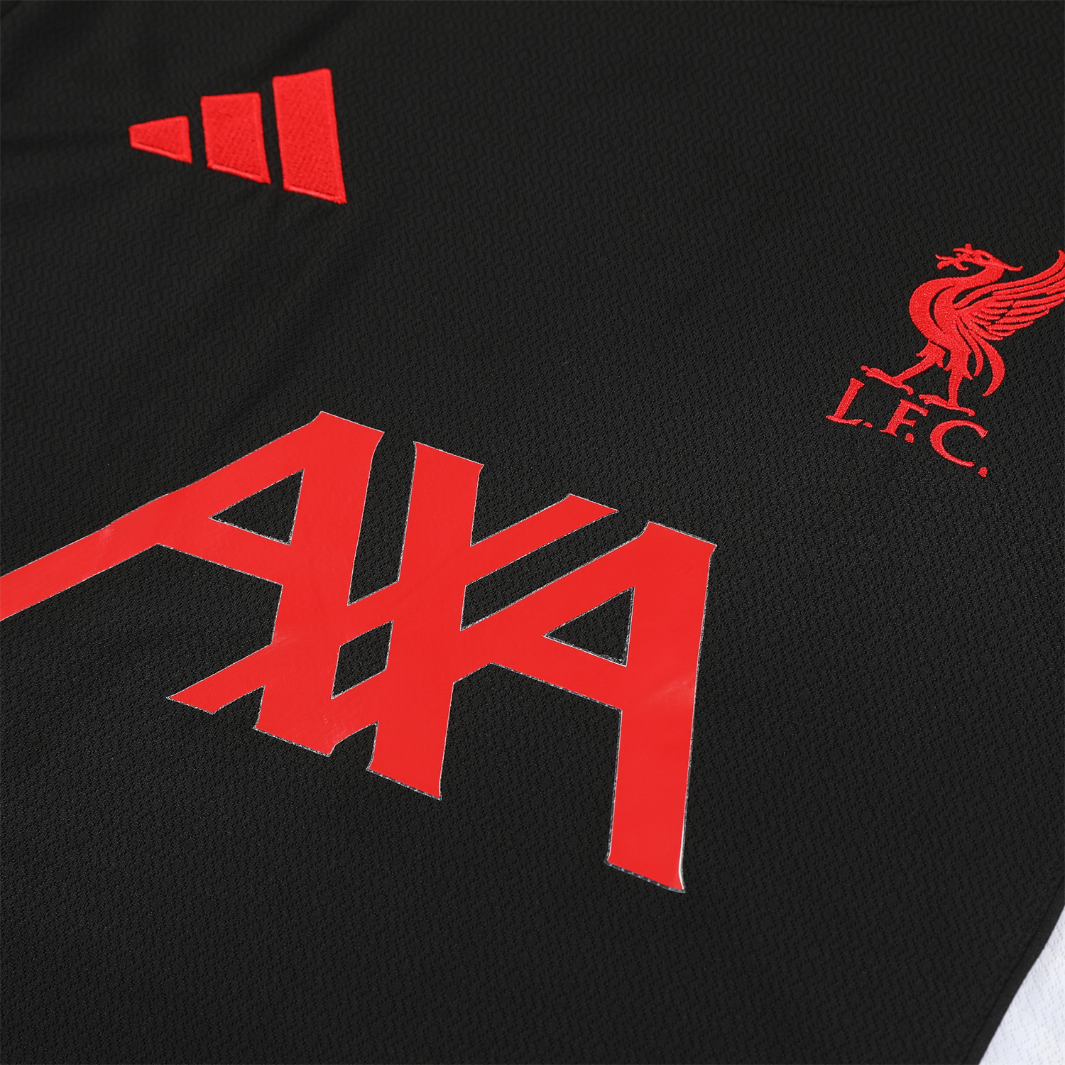 TKH-turbokithub-Liver.pool 25-26 Short-Sleeve Training Set - Black With Red Top & Black Shorts