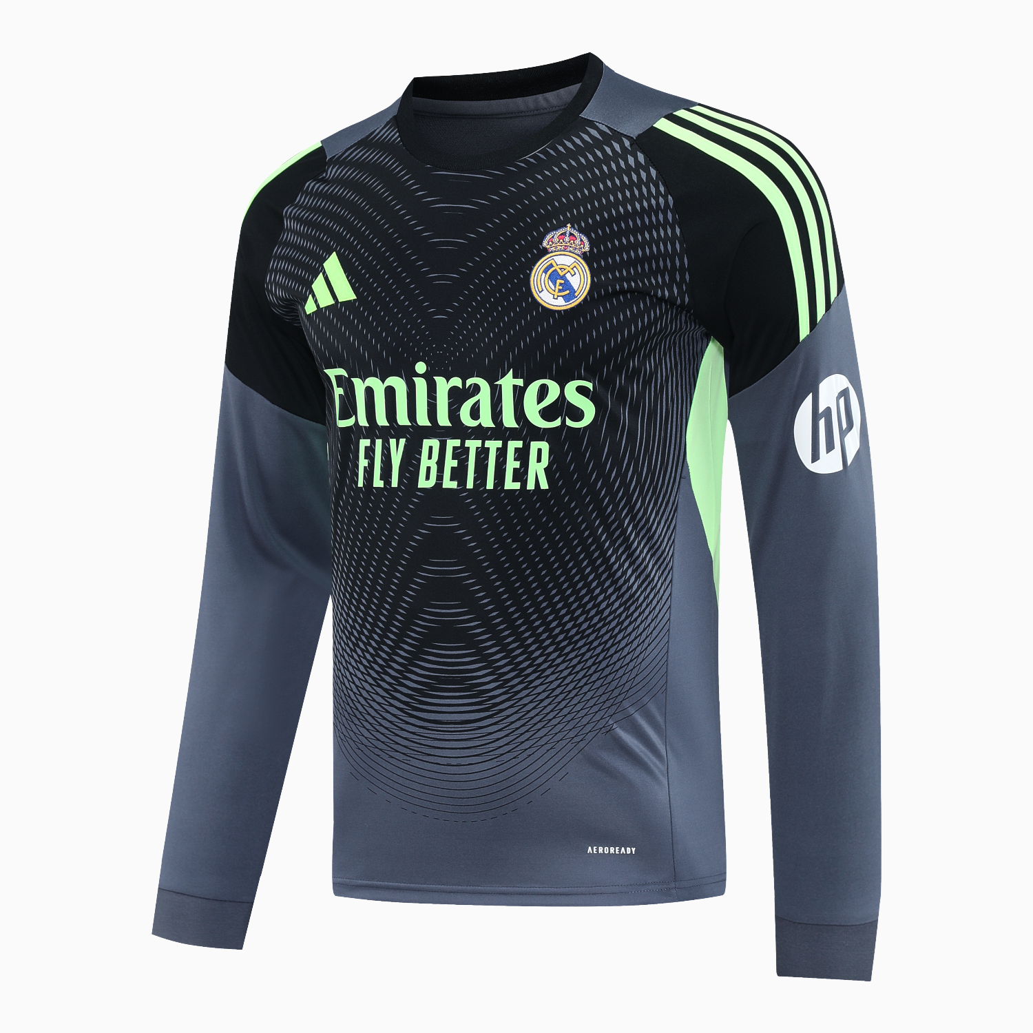 TKH-turbokithub-Real Madrid 25-26 Long-Sleeve Training Set - Deep Gray Top & Gray Shorts