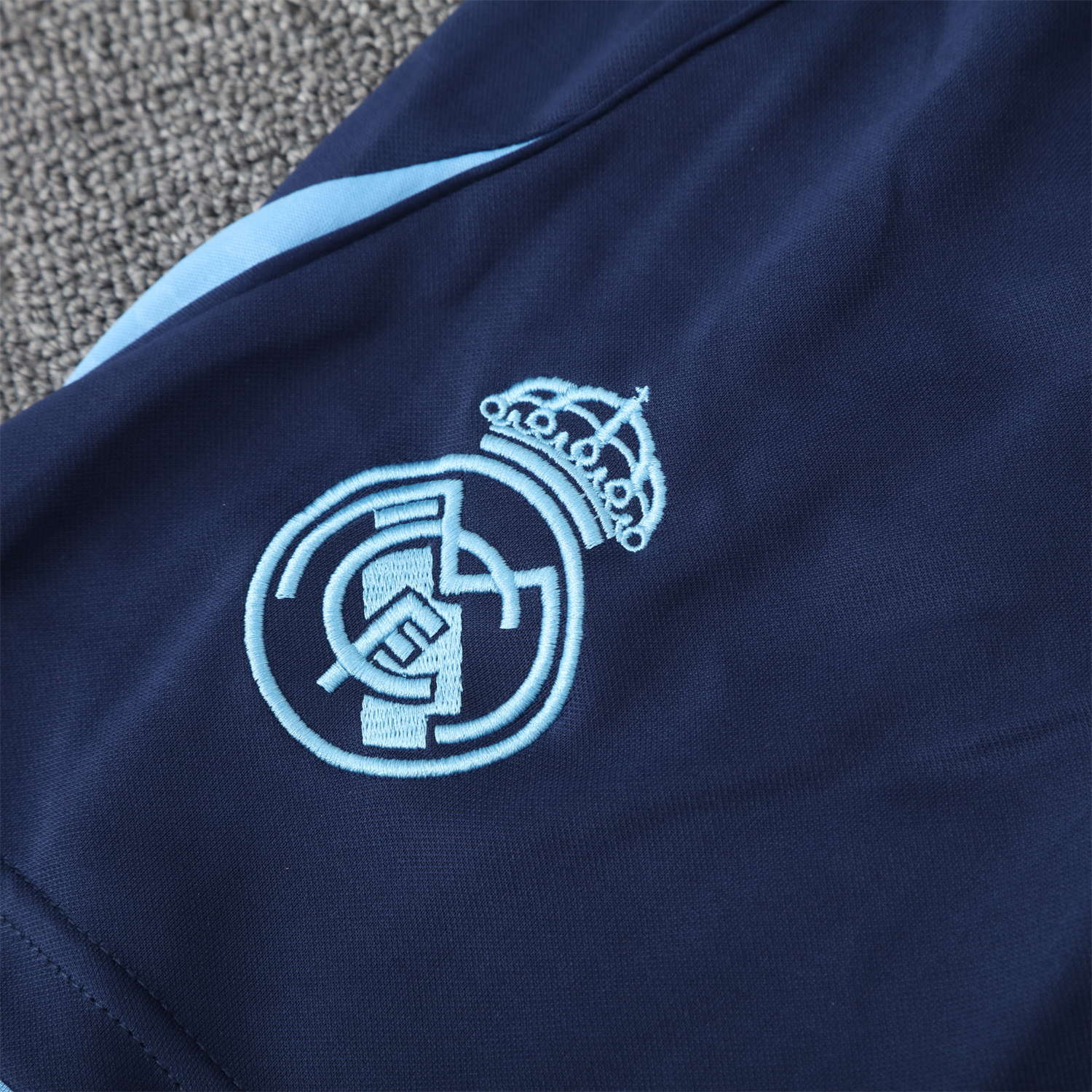 TKH-turbokithub-Real Madrid 25-26 Vest Training Set - Blue Water Pattern Top & Deep Blue Shorts