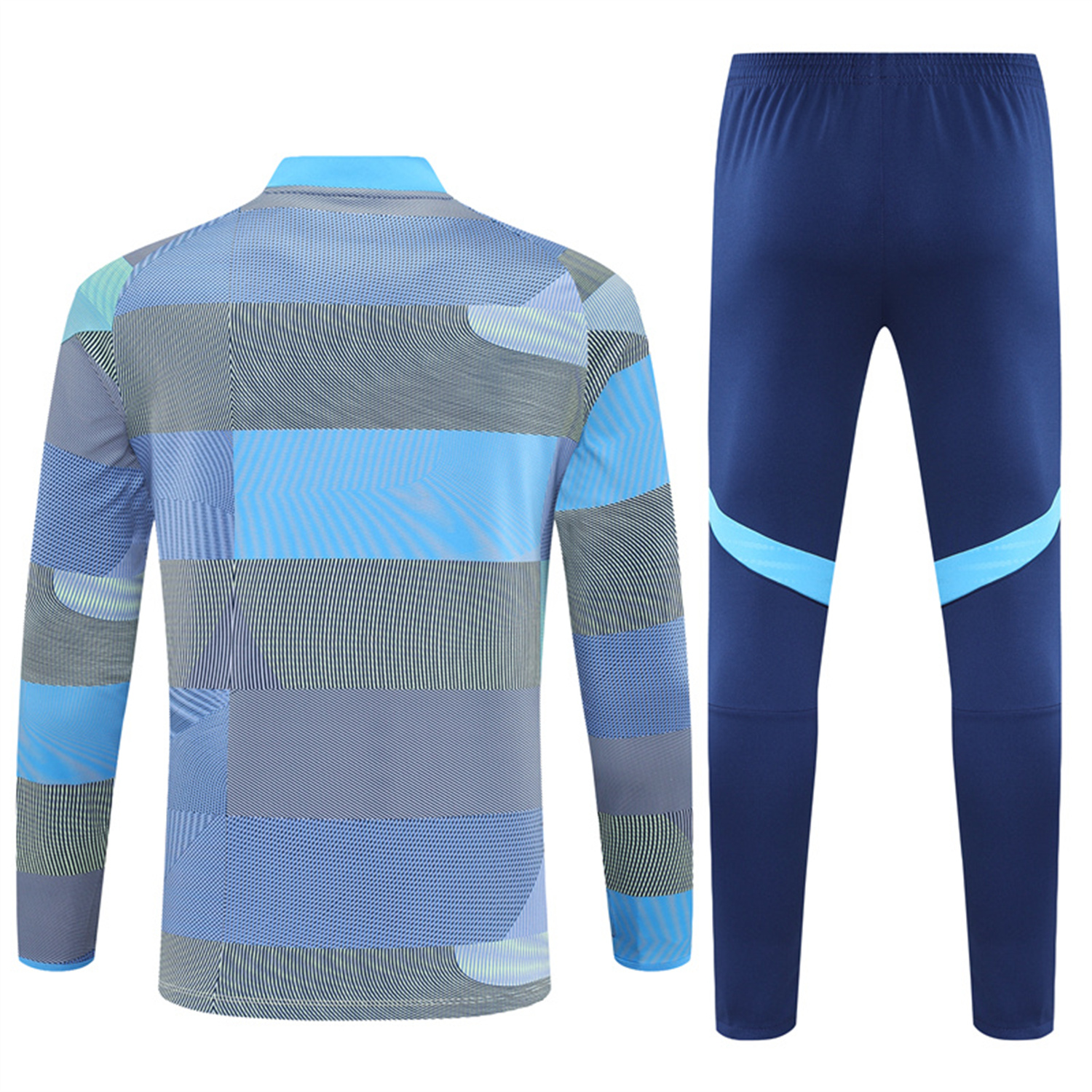TKH-turbokithub-Real Madrid 25-26 Kids Long Sleeves Training Set - Blue-Gray Camouflage Top & Blue Pants