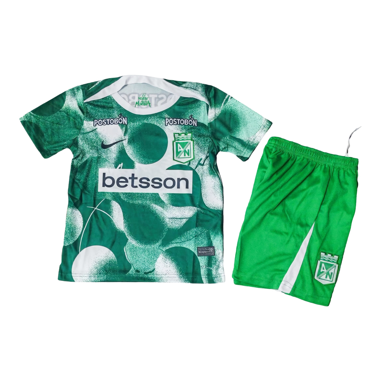 TKH-turbokithub-Atlético Nacional 25-26 Pre-Match Training Green Kids Kit