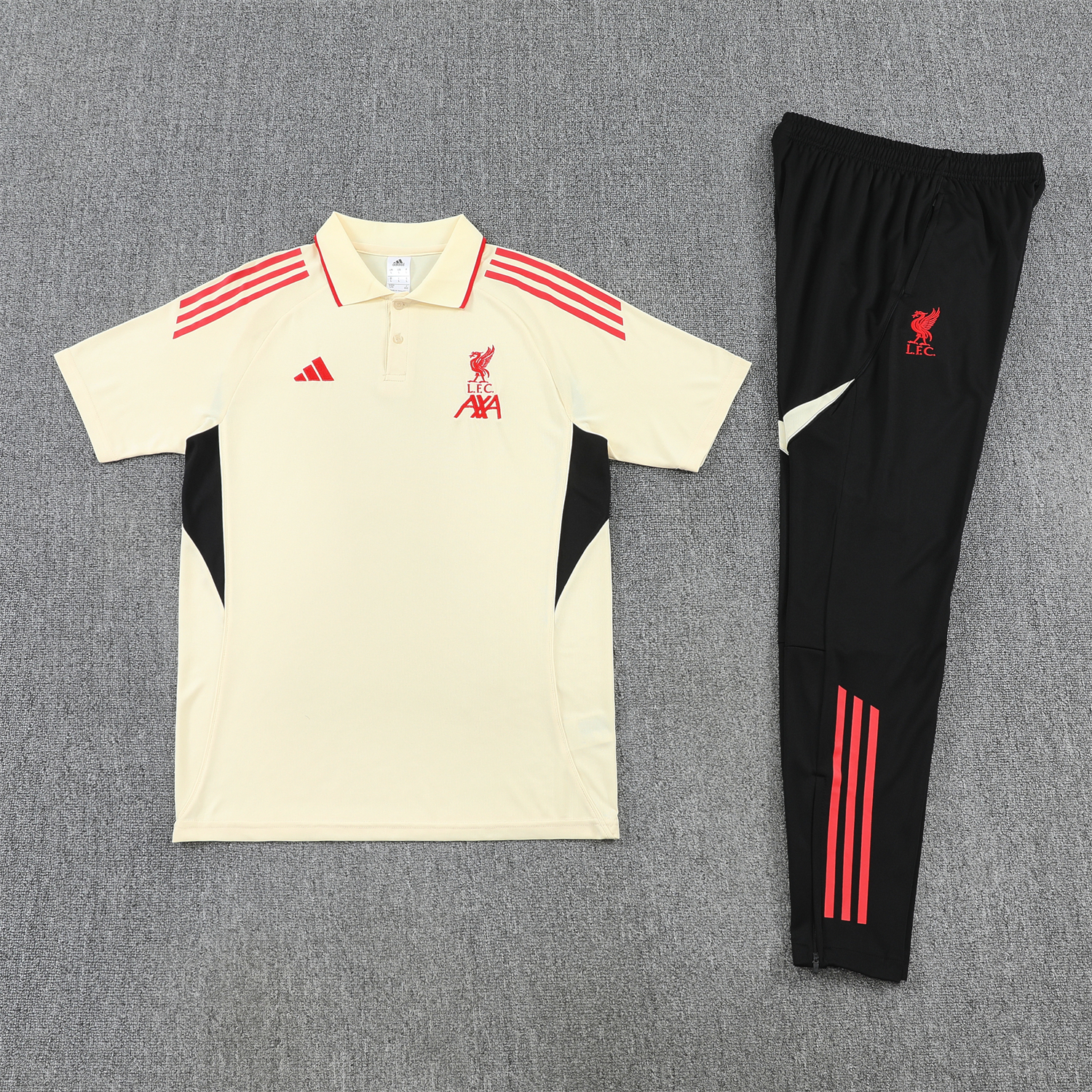 TKH-turbokithub-Liver.pool 25-26 POLO Short-Sleeve Training Set - White Top and Black Pants