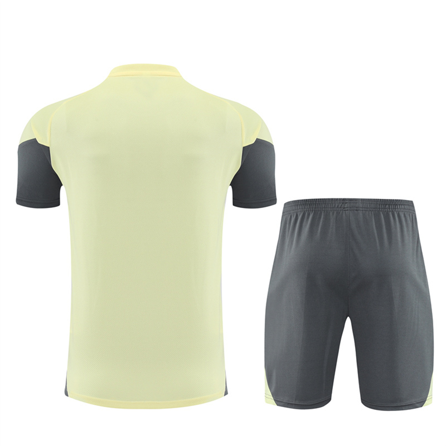 TKH-turbokithub-Real Madrid 25-26 Short-Sleeve Training Set - Yellow Top and Grey Shorts