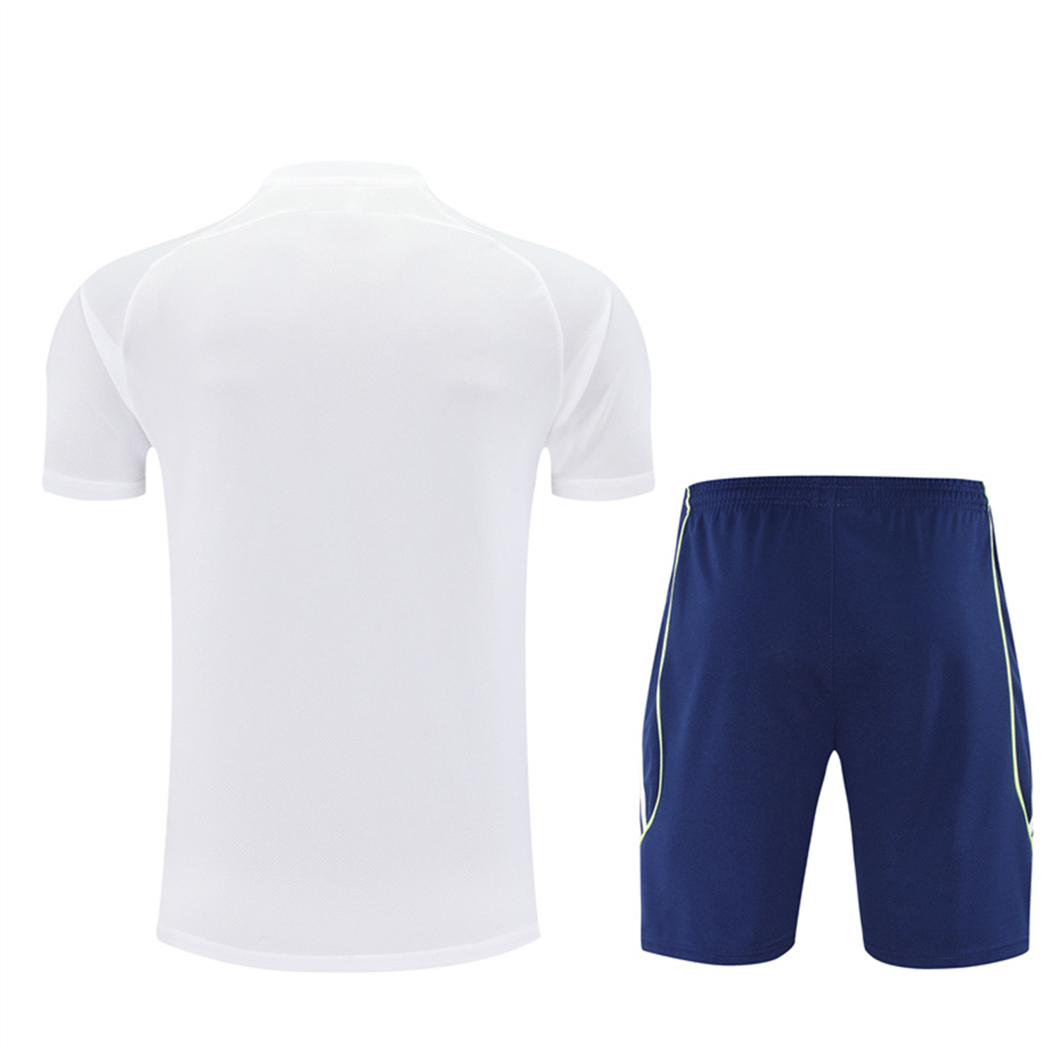 TKH-turbokithub-Real Madrid 25-26 Kids Short-Sleeve Training Set - White Urban Purist Style Top and Blue Shorts