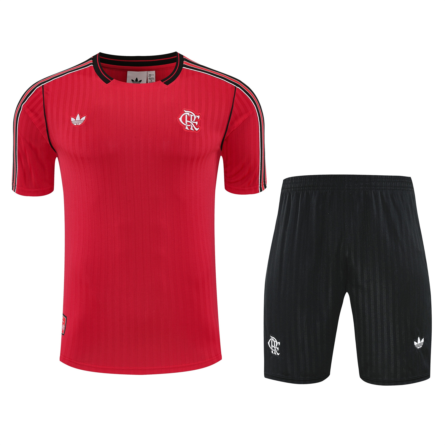 TKH-turbokithub-Flamengo 25-26 Short-Sleeve Training Set - Red Top & Black Shorts