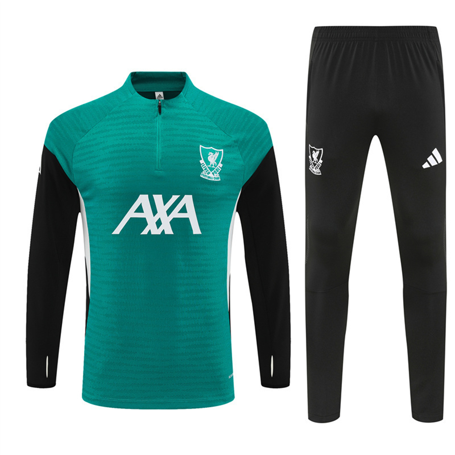 TKH-turbokithub-Liver.pool 25-26 Long Sleeve Training Set - Player Version - Green Top and Black Pants