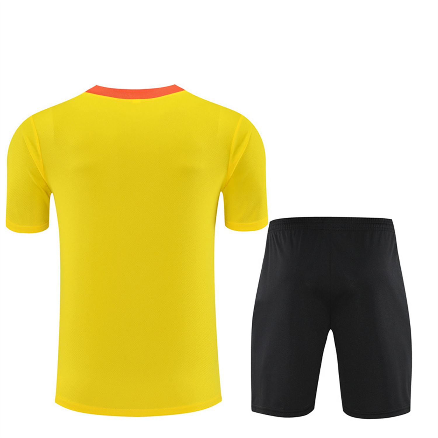 TKH-turbokithub-Brazil 25-26 Short-Sleeve Training Set - Yellow Top & Black Shorts