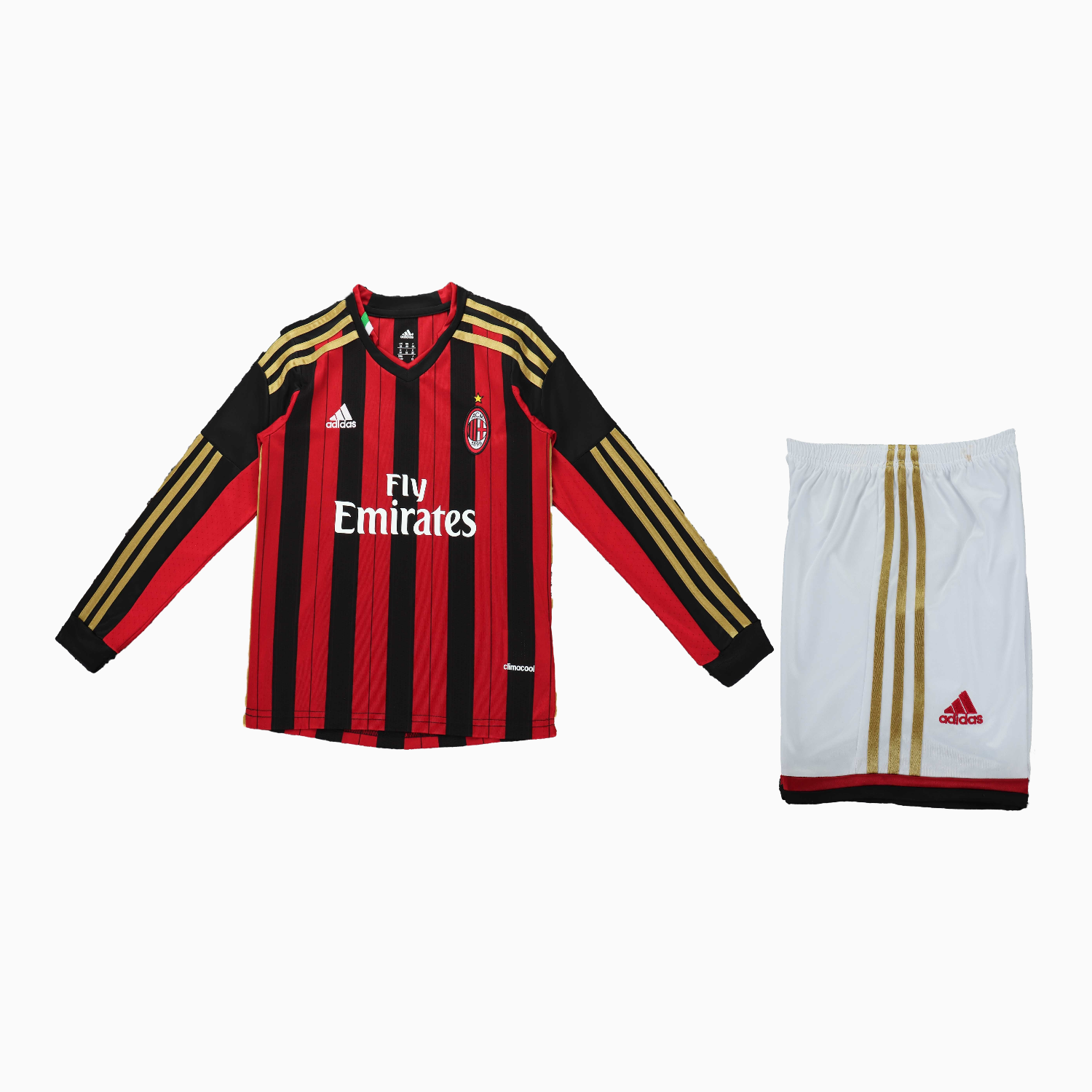TKH-turbokithub-Retro AC Milan 2013-14 Home Long Sleeves Kids Kit