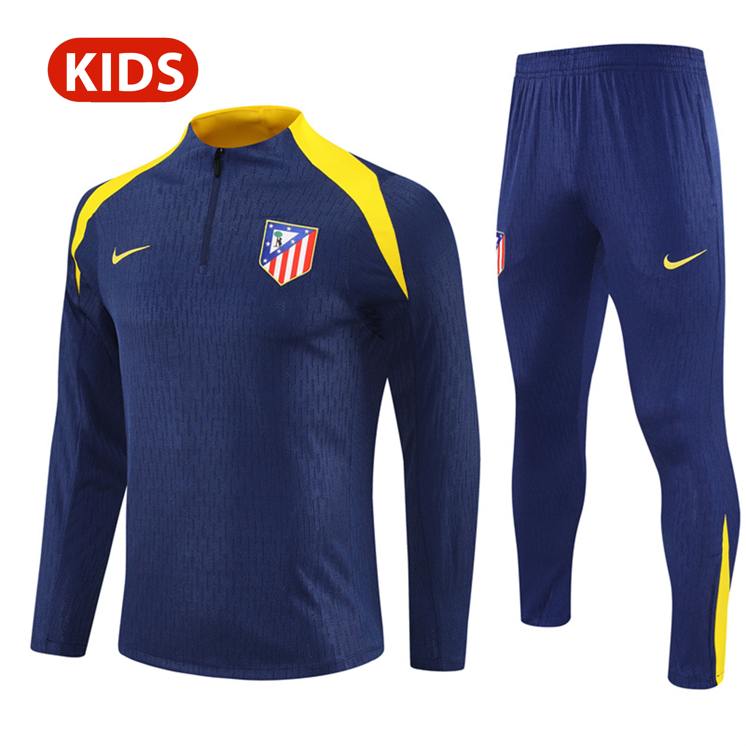 TKH-turbokithub-Atletico Madrid 25-26 Kid Long Sleeves Training Set - Royal Blue Top & Royal Blue Pants