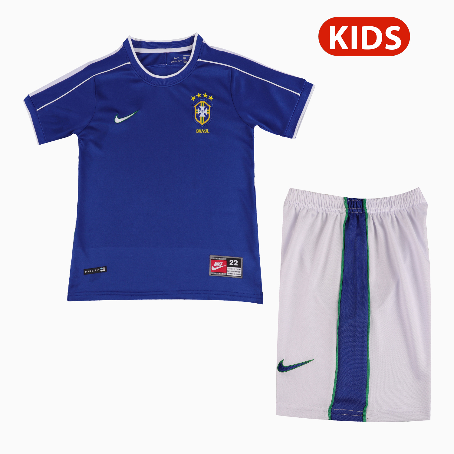 TKH-turbokithub-Retro Brazil 1998 Away Kids Kit