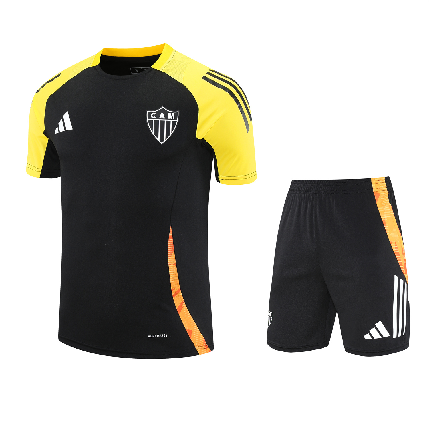 TKH-turbokithub-Atletico Mineiro 25-26 Short-Sleeve Kids Training Set - Black Top With Black Shorts