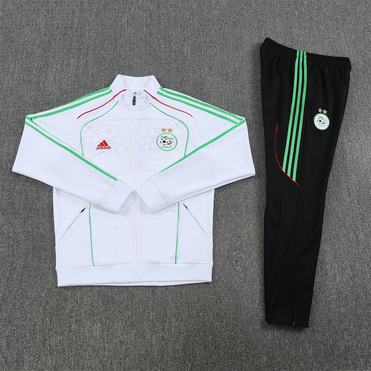 TKH-turbokithub-Algeria 2026 Long Sleeve Training Set - White Top and Black Pants