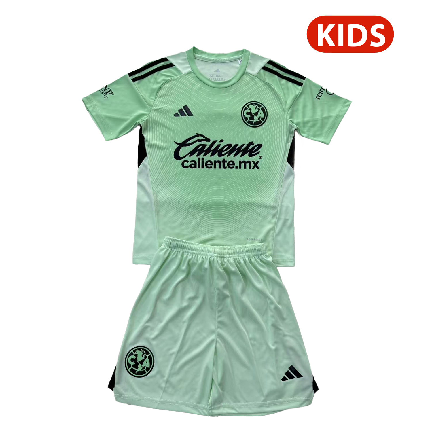 TKH-turbokithub-Club América 25-26 Green Goalkeeper Kids Kit