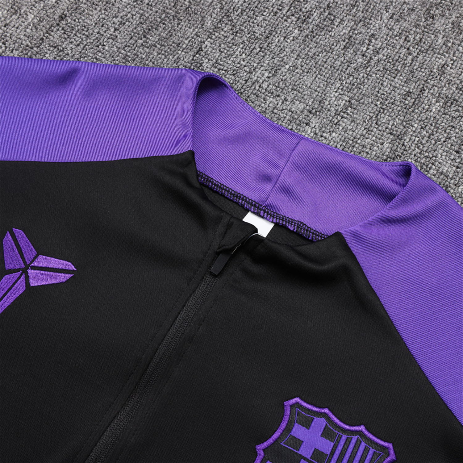 TKH-turbokithub-Barcelona X KB 25-26 Long Sleeve Training Set - Black Top with Purple Badge and Black Pants
