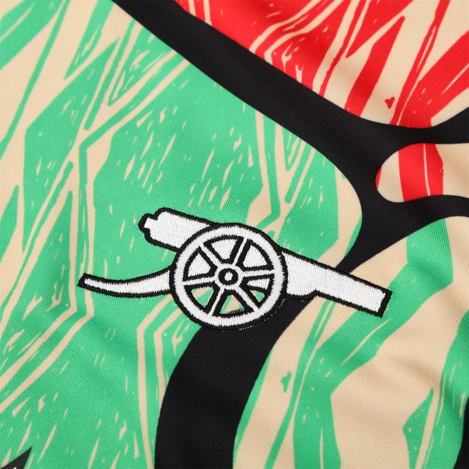 TKH-turbokithub-Arsenal 25-26 Training Hoodie Set - Red Green Hoodie and Black Pants